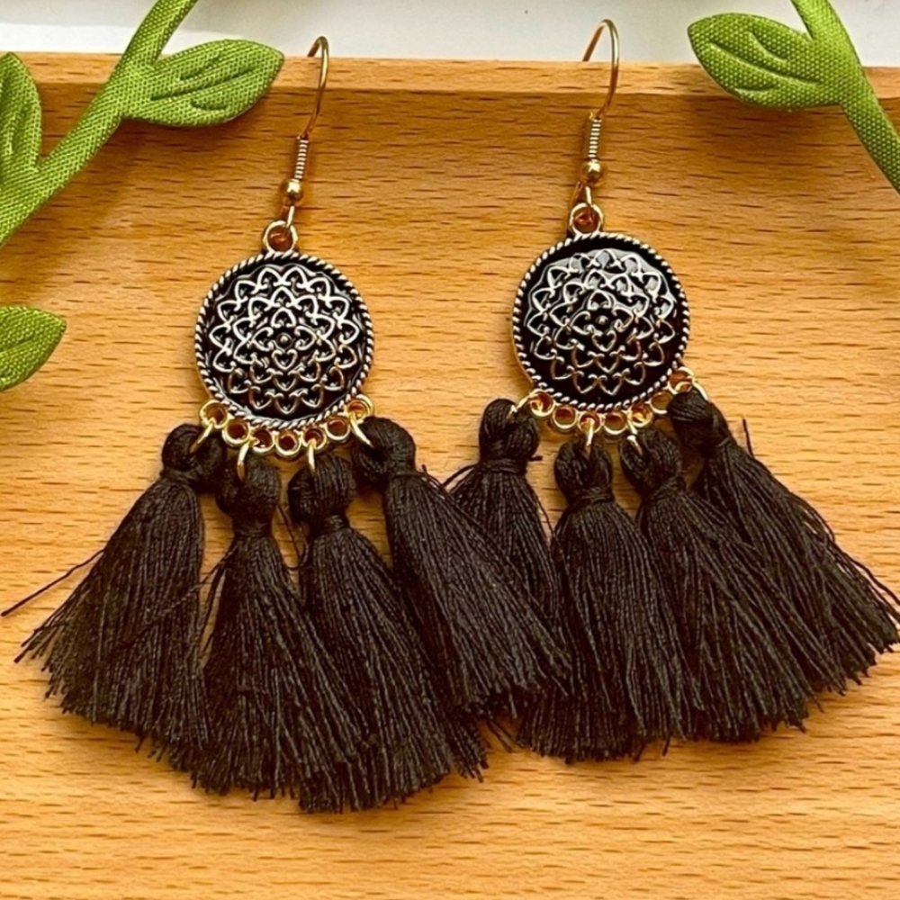 SALE! NEW BOHO Disk Fringe Earrings